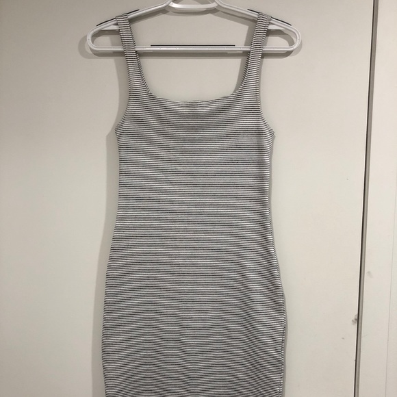 Zara bodycon dress black white striped size S - Picture 1 of 3